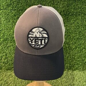 YETI Hat Navy/ Gray 0/S SnapBack Mid/Low Profile Baseball Cap Mesh Mountain